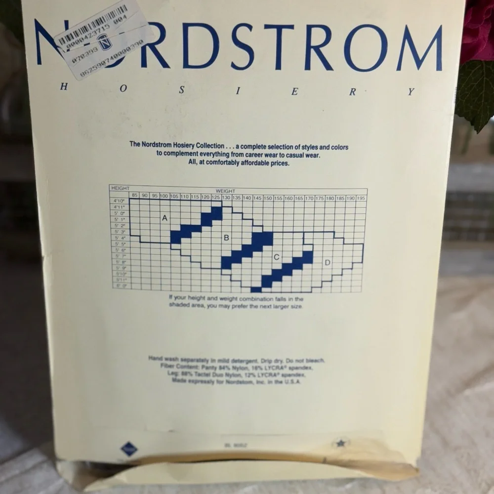 Vtg Nordstrom Control Top Lycra Sheer Leg‎ Hosiery Style 19502 Off Black Size C